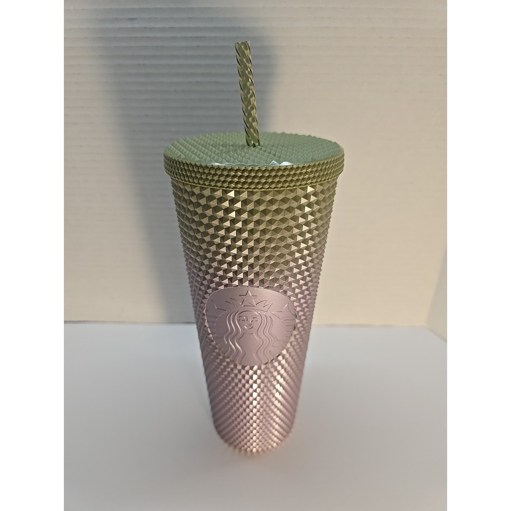 Starbucks Fall 2024 Green & Purple Studded Gradient Cold Cup Tumbler, Venti 24oz